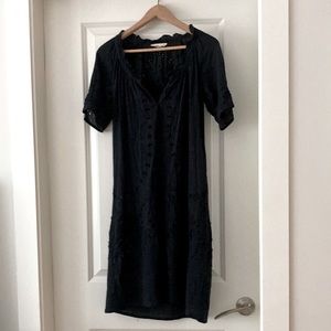 Super cute black dress cotton/rayon mix can be dressy or casual, boho feel